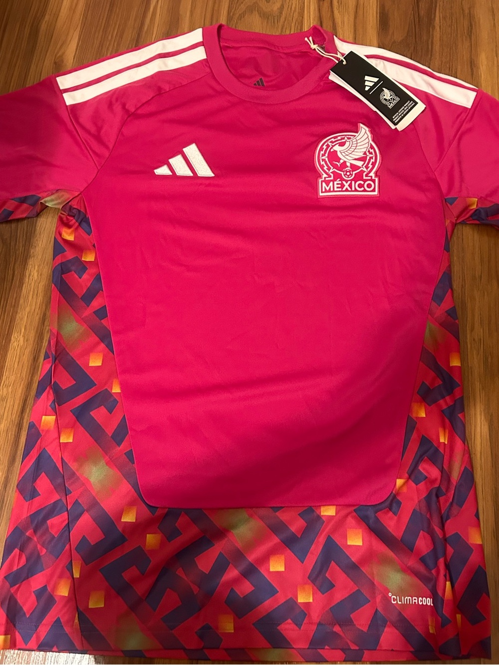 adidas Mexico Hot Pink Soccer (goalkeeper) Jersey with Multicolor Pattern